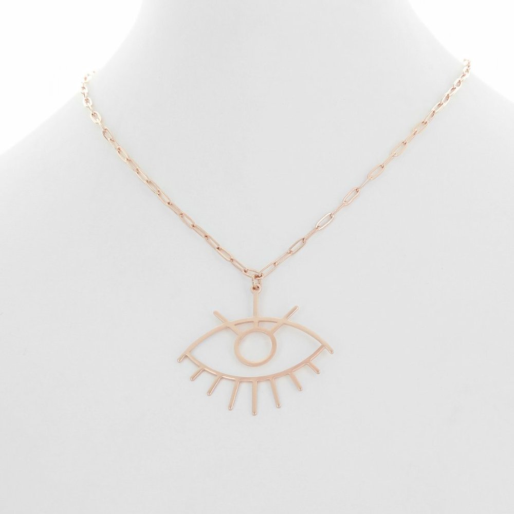 SOLD -  New Chic Paperclip Evil Eye Choker Necklace NWT - Picture 6 of 12
